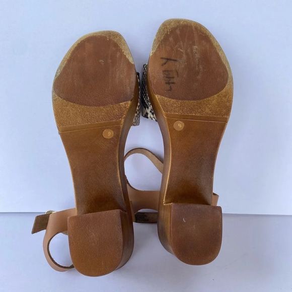 ANTHROPOLOGIE Seychelles Jump For Joy Platform Sandal Beige Python Size 9 - Picture 9 of 9